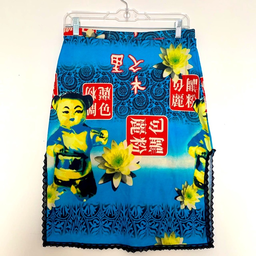 Y2K BeeBop & Wally Printed pencil skirt